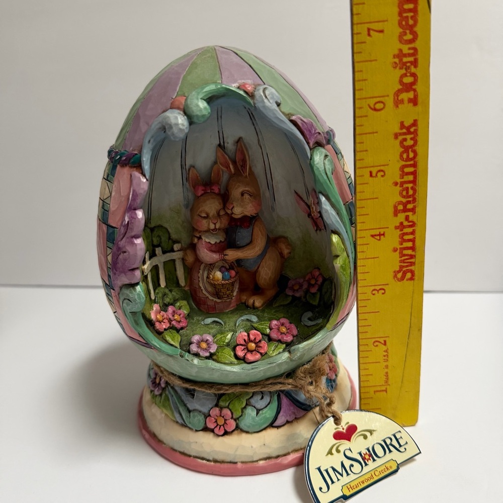 Easter Egg with Bunnies Spring Love Figurine light Up Jim Shore - Picture 11 of 16